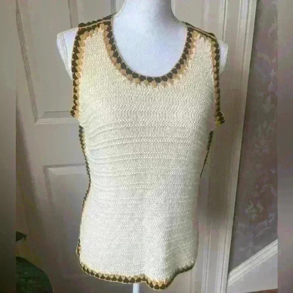 Boston Proper ladies crochet top. NWOT. Medium. Excellent condition. Cream - Picture 7 of 14